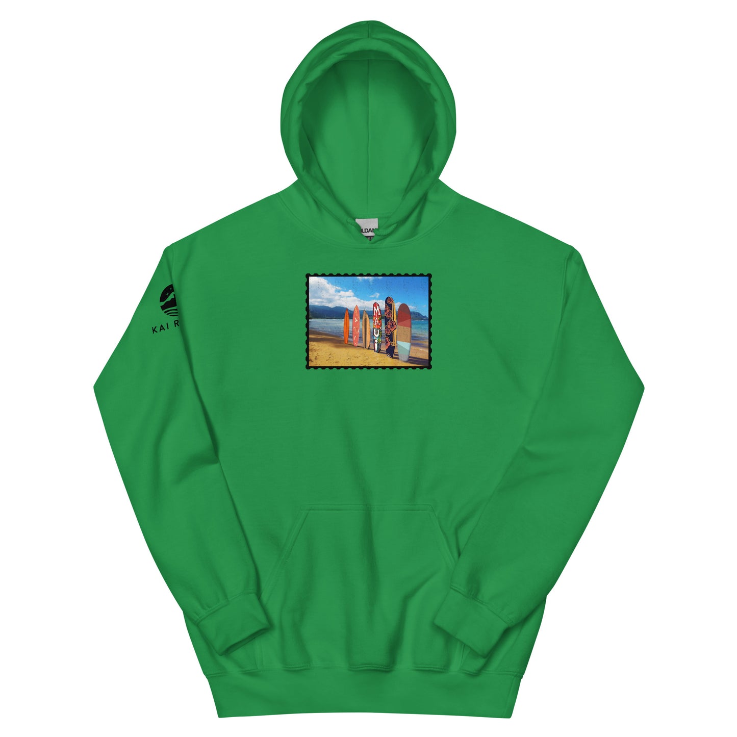 Postcard Boarding in Maui Unisex Hoodie