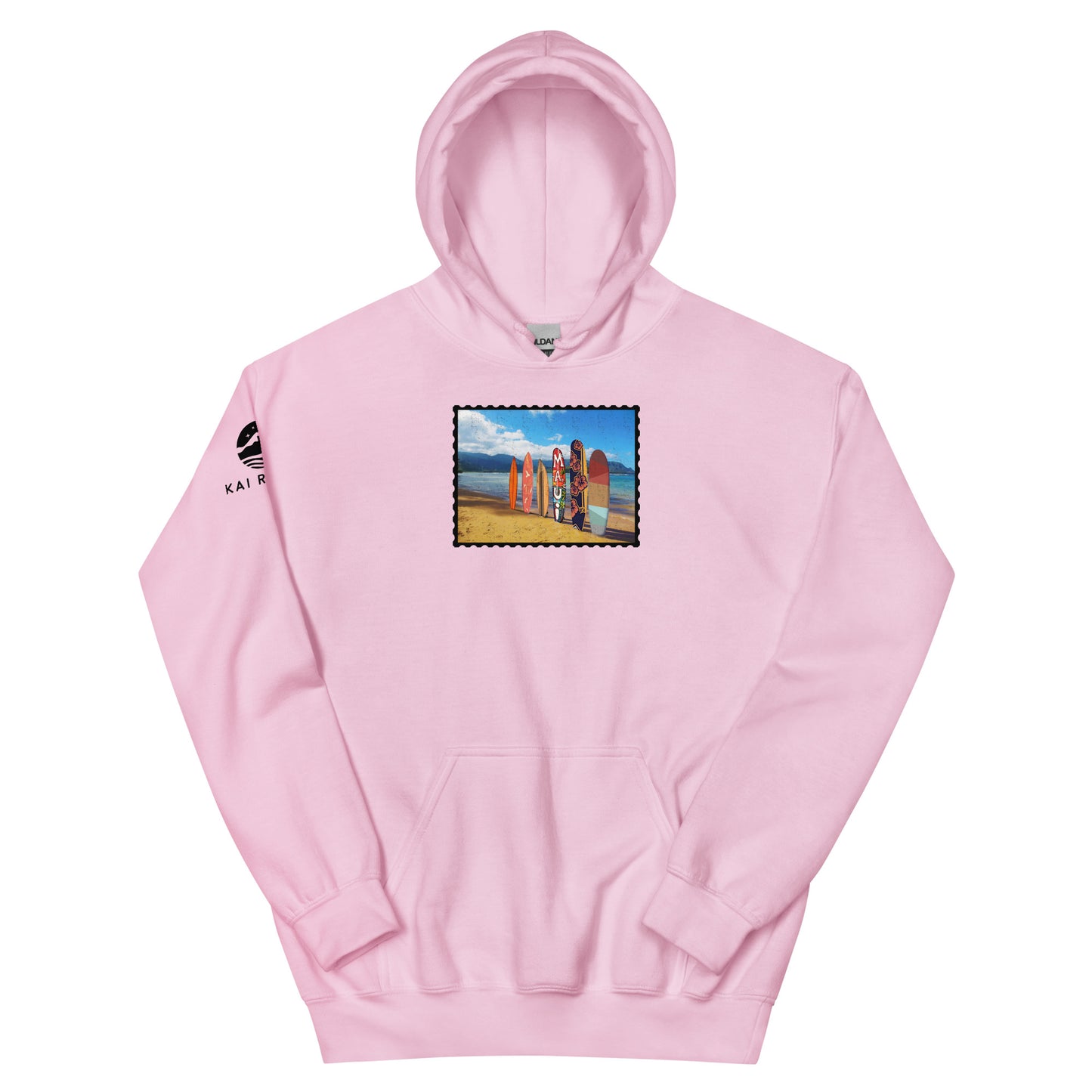 Postcard Boarding in Maui Unisex Hoodie