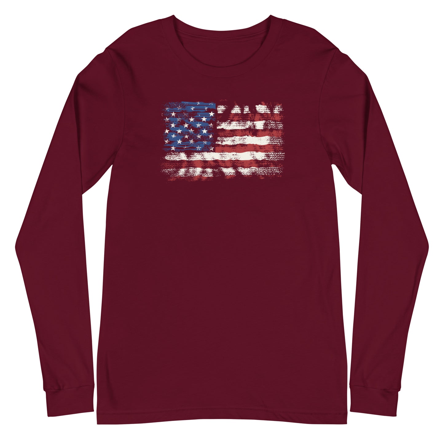 Distressed Flag Unisex Long Sleeve Tee