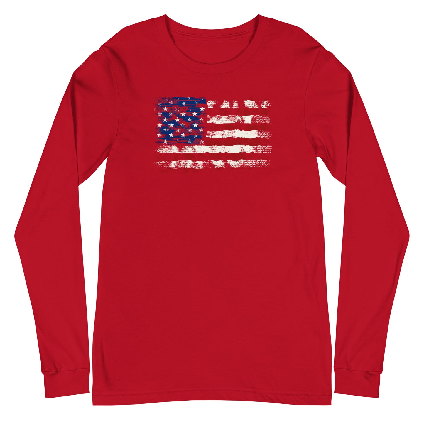 Distressed Flag Unisex Long Sleeve Tee