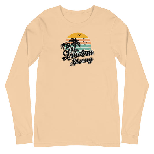 Lahaina Strong Palm Trees Unisex Long Sleeve Tee