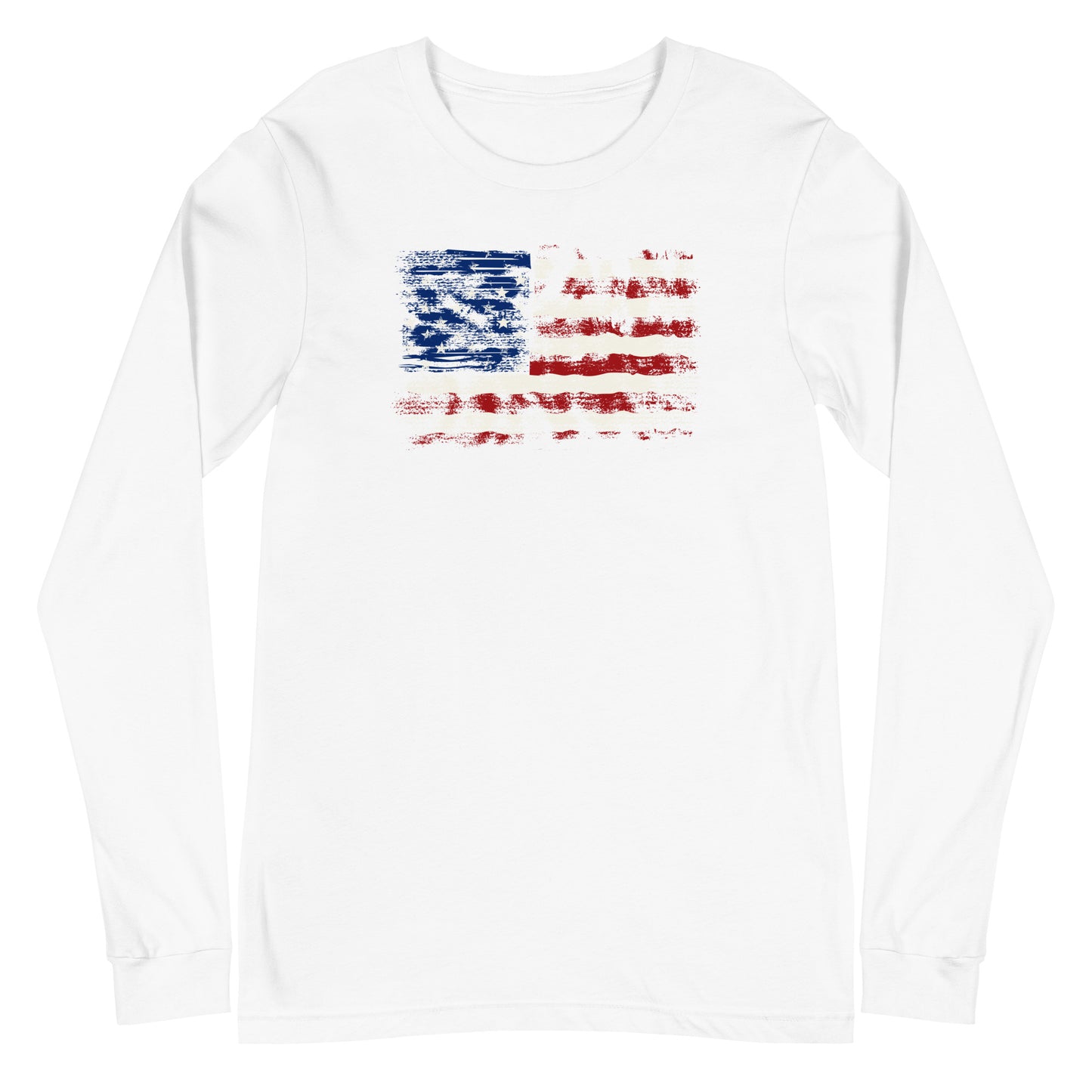 Distressed Flag Unisex Long Sleeve Tee