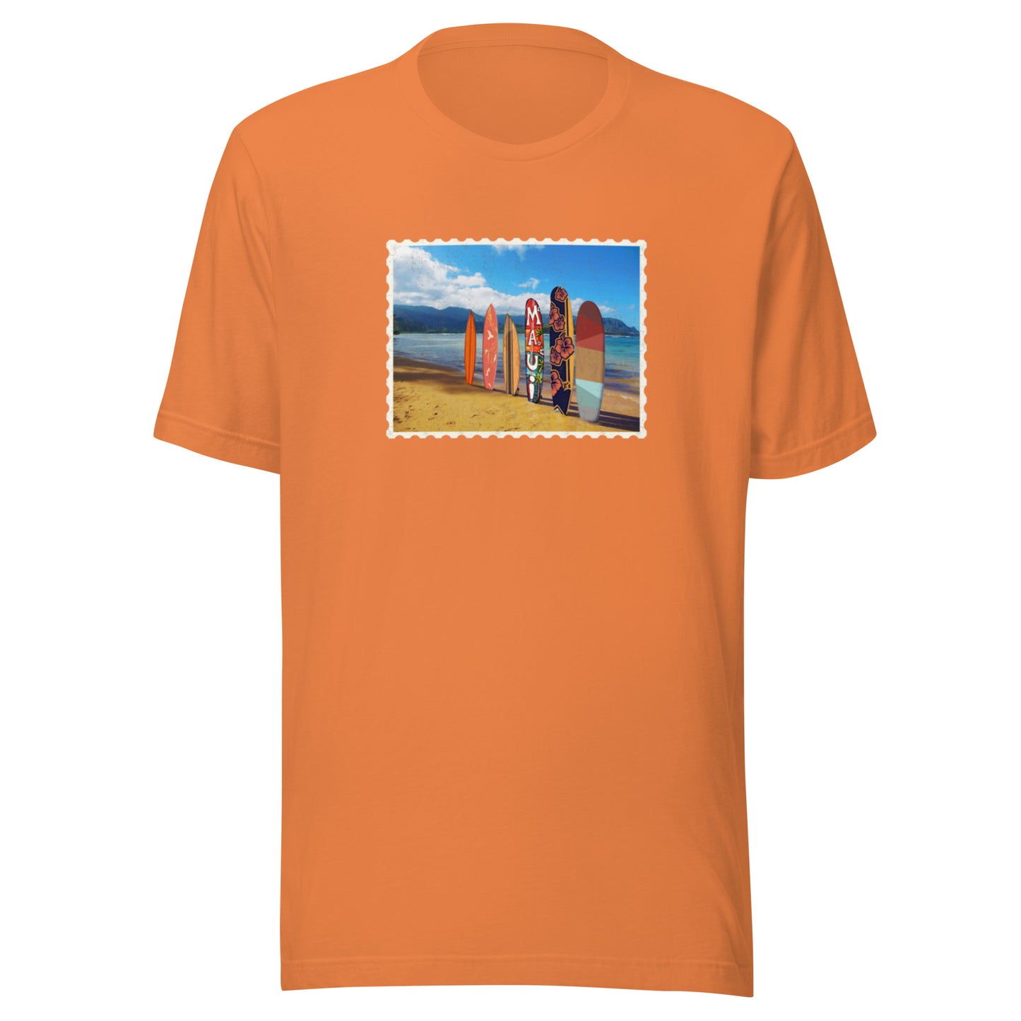 Postcard Boarding in Maui Unisex t-shirt