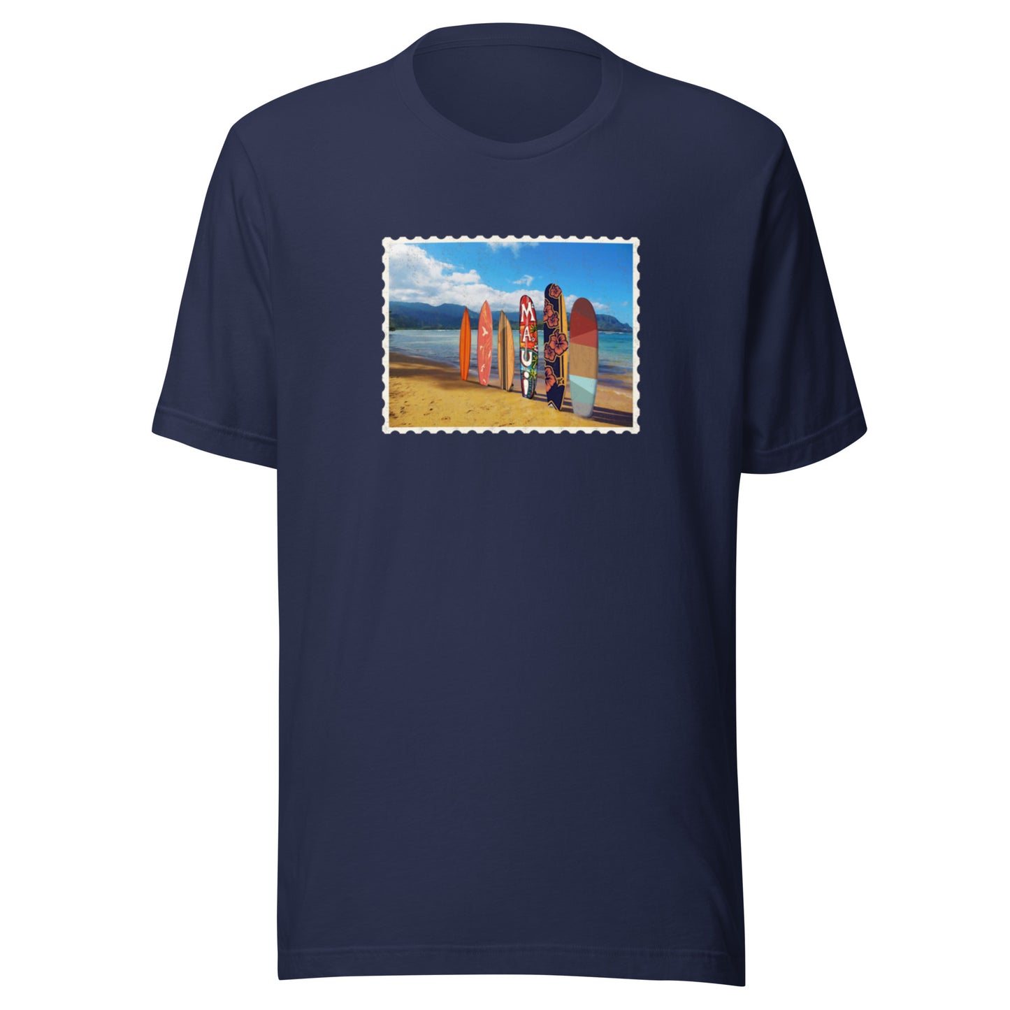 Postcard Boarding in Maui Unisex t-shirt