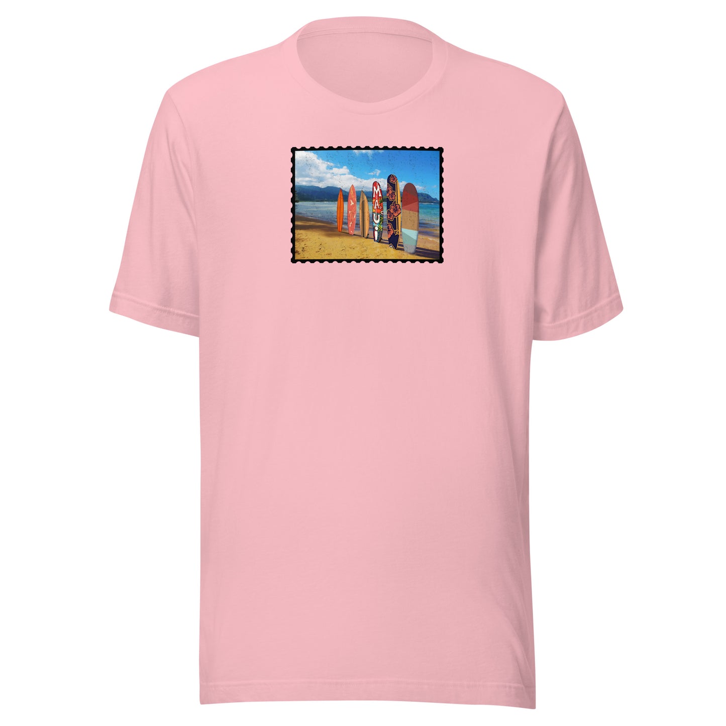 Postcard Boarding in Maui Unisex t-shirt