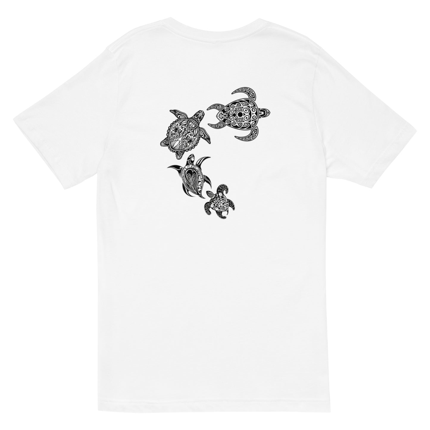 Tribal Turtle Unisex Short Sleeve V-Neck T-Shirt